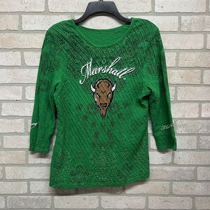 Marshall Thundering Herd Embellished Round Neck‎ Shirt Womens Size XL (no tag)